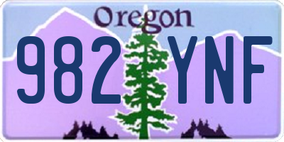 OR license plate 982YNF