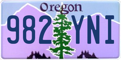 OR license plate 982YNI