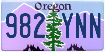 OR license plate 982YNN