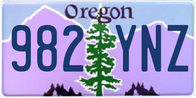 OR license plate 982YNZ