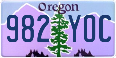 OR license plate 982YOC