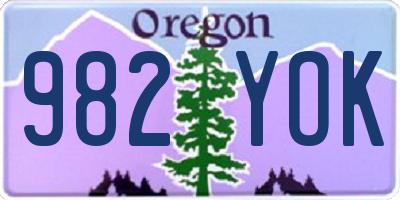 OR license plate 982YOK