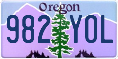 OR license plate 982YOL