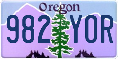 OR license plate 982YOR