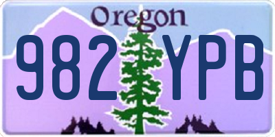 OR license plate 982YPB