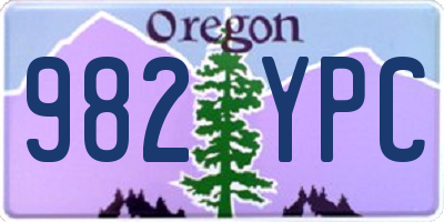 OR license plate 982YPC