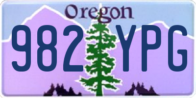 OR license plate 982YPG