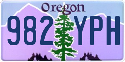 OR license plate 982YPH