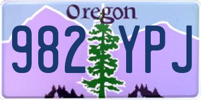OR license plate 982YPJ