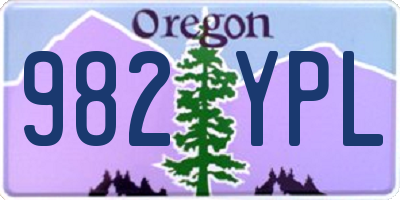OR license plate 982YPL