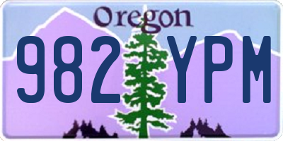 OR license plate 982YPM