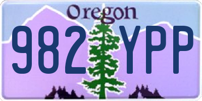 OR license plate 982YPP