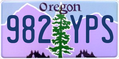 OR license plate 982YPS
