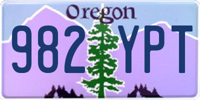 OR license plate 982YPT