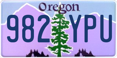 OR license plate 982YPU