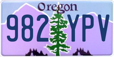 OR license plate 982YPV