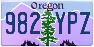 OR license plate 982YPZ