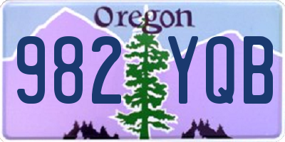 OR license plate 982YQB