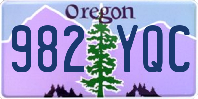 OR license plate 982YQC