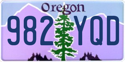 OR license plate 982YQD