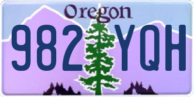 OR license plate 982YQH