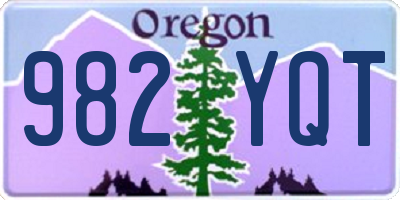 OR license plate 982YQT
