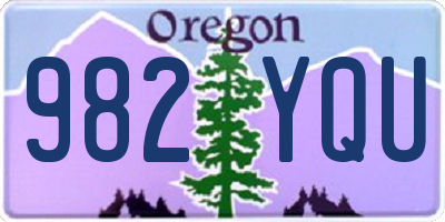 OR license plate 982YQU
