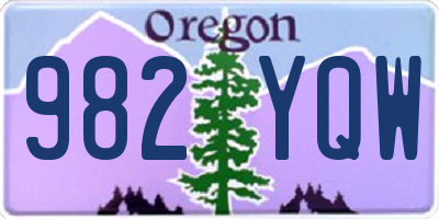 OR license plate 982YQW