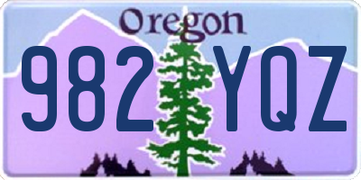 OR license plate 982YQZ
