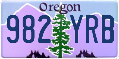 OR license plate 982YRB