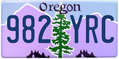 OR license plate 982YRC
