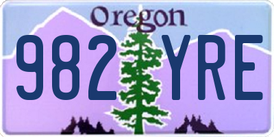 OR license plate 982YRE