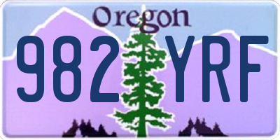 OR license plate 982YRF