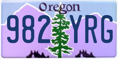 OR license plate 982YRG