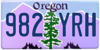 OR license plate 982YRH