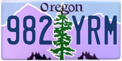 OR license plate 982YRM