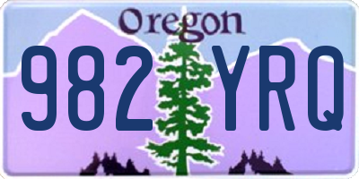 OR license plate 982YRQ