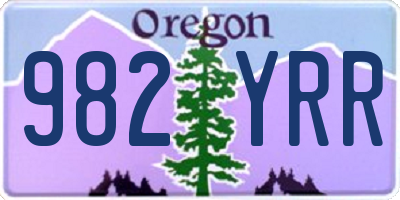 OR license plate 982YRR