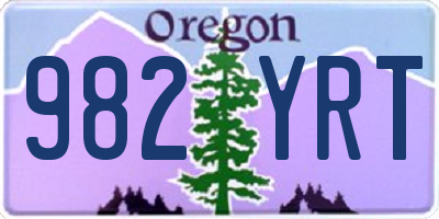 OR license plate 982YRT