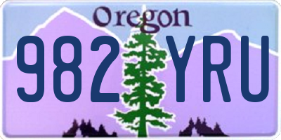 OR license plate 982YRU