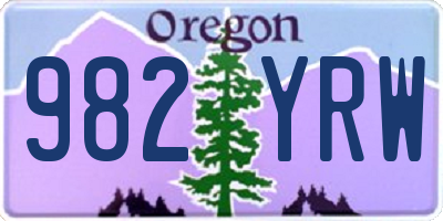 OR license plate 982YRW