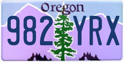 OR license plate 982YRX