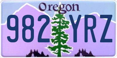 OR license plate 982YRZ