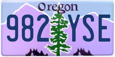 OR license plate 982YSE