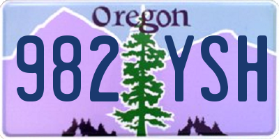 OR license plate 982YSH