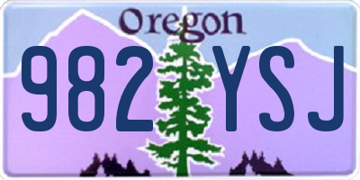 OR license plate 982YSJ