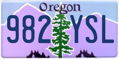 OR license plate 982YSL