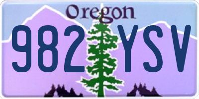 OR license plate 982YSV