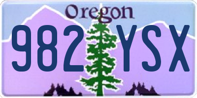 OR license plate 982YSX