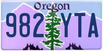 OR license plate 982YTA